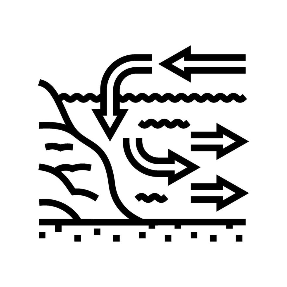 current diagra world ocean line icon illustration vector