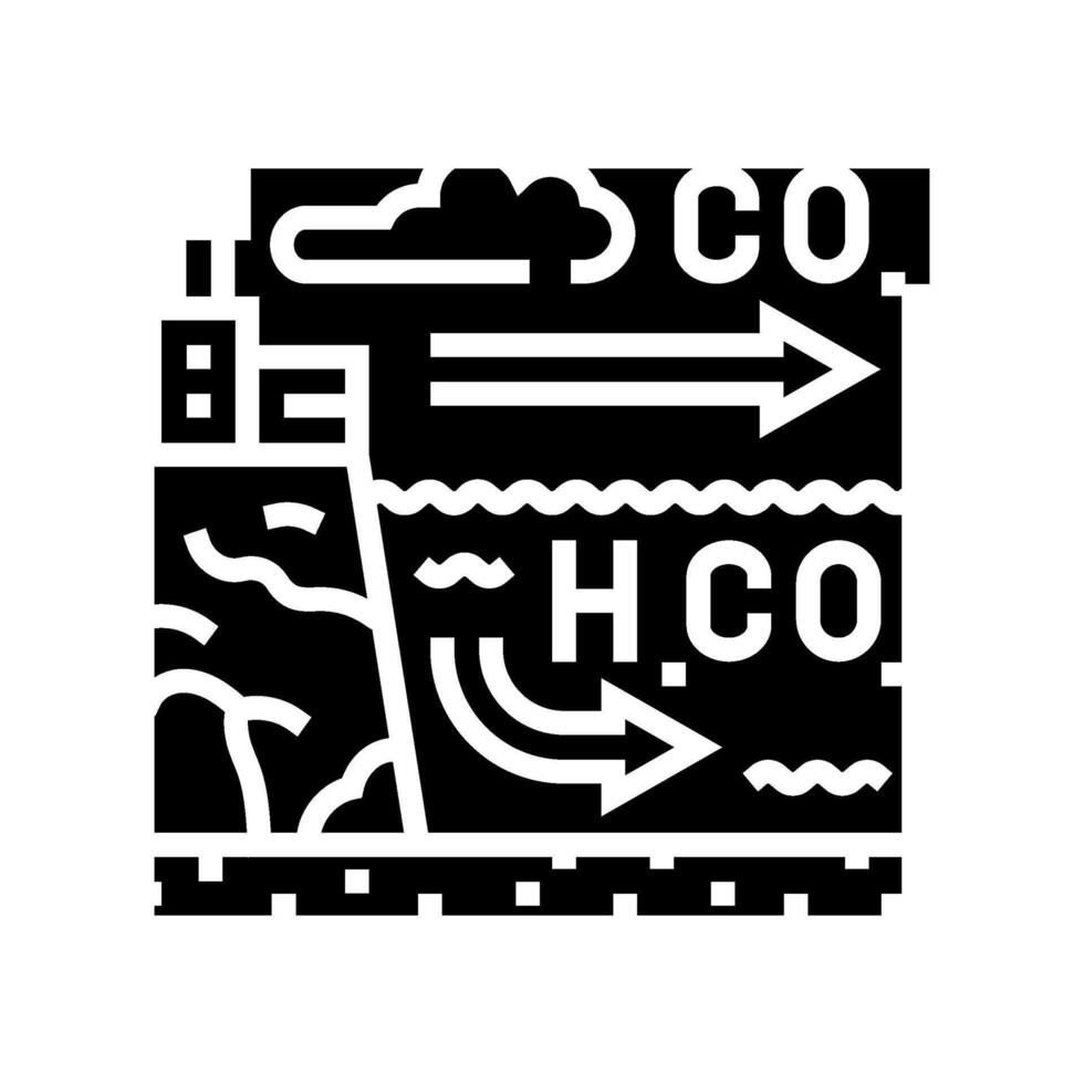 acidification chart world ocean glyph icon illustration vector