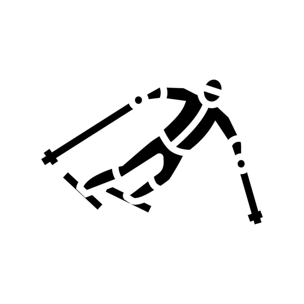 skier downhill position mountain skiing glyph icon illustration vector