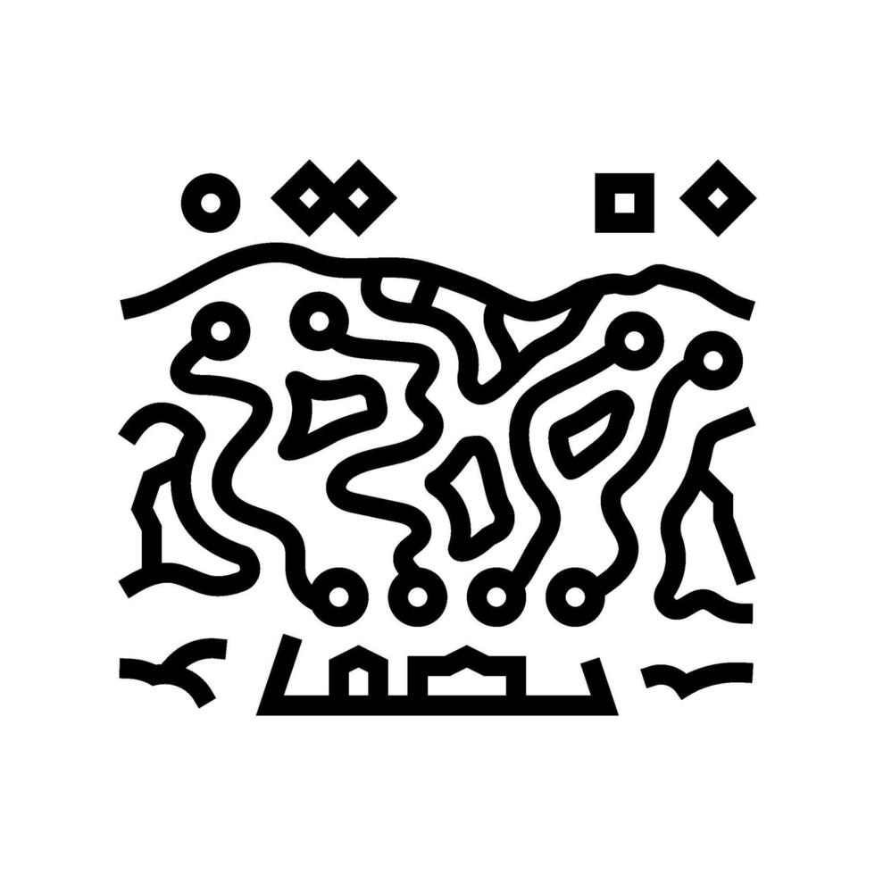 slope map mountain skiing line icon illustration vector