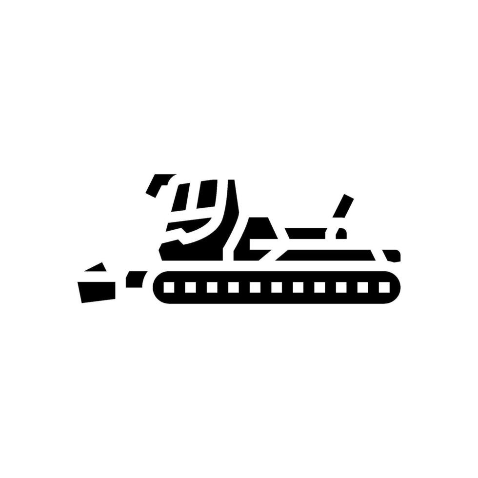 snow groomer machine mountain skiing glyph icon illustration vector