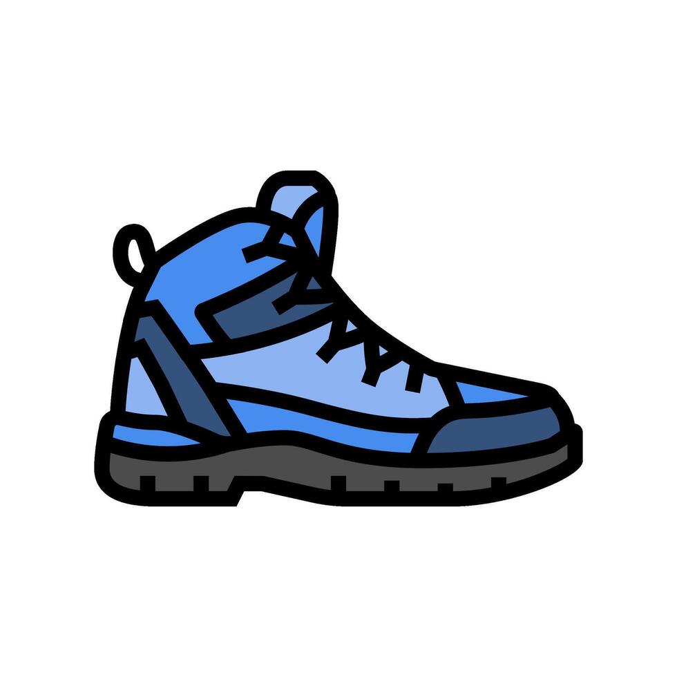 hiking boots footwear tourism color icon illustration vector