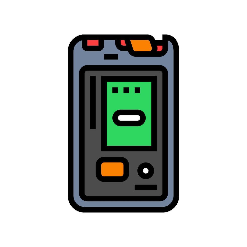 avalanche transceiver mountain skiing color icon illustration vector