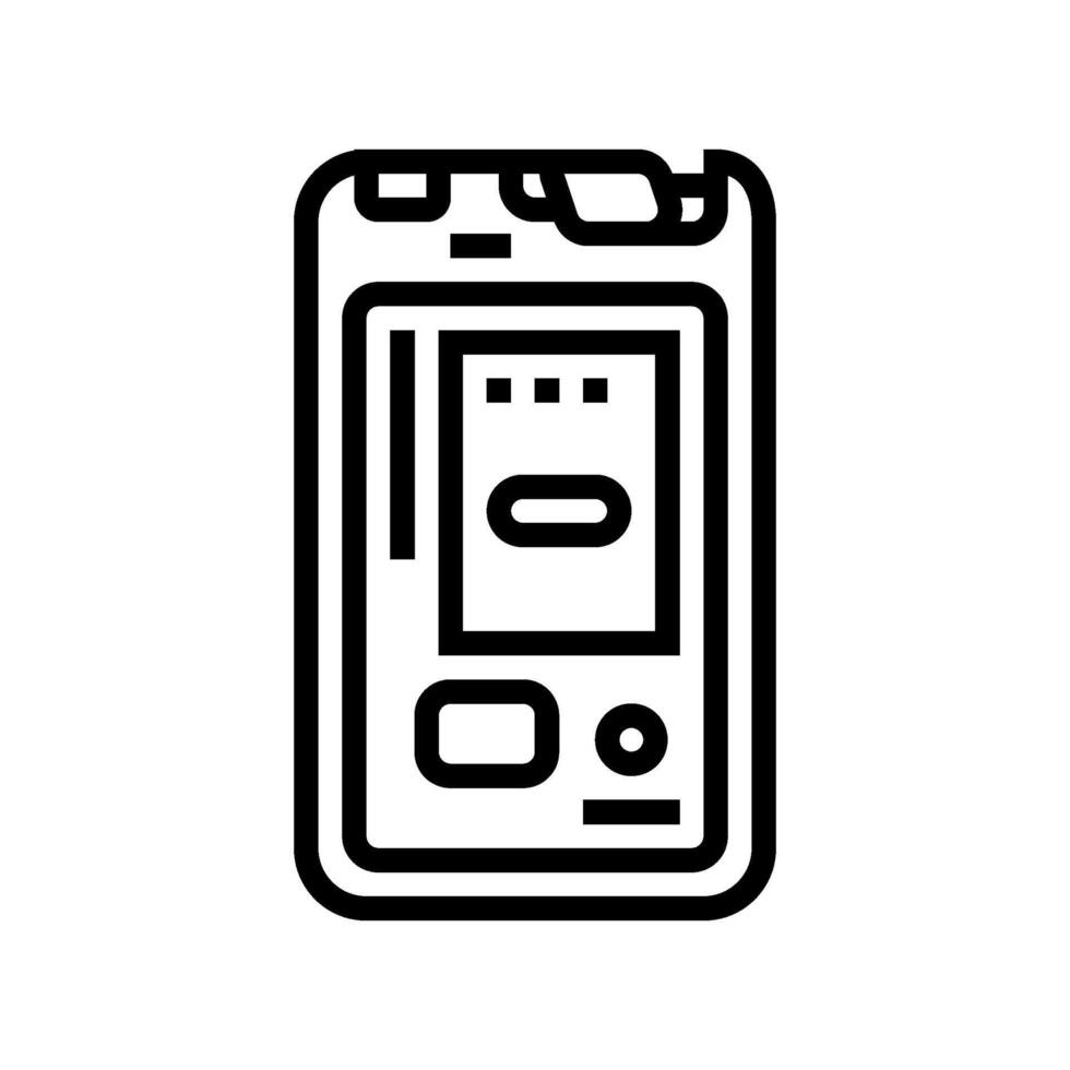 avalanche transceiver mountain skiing line icon illustration vector