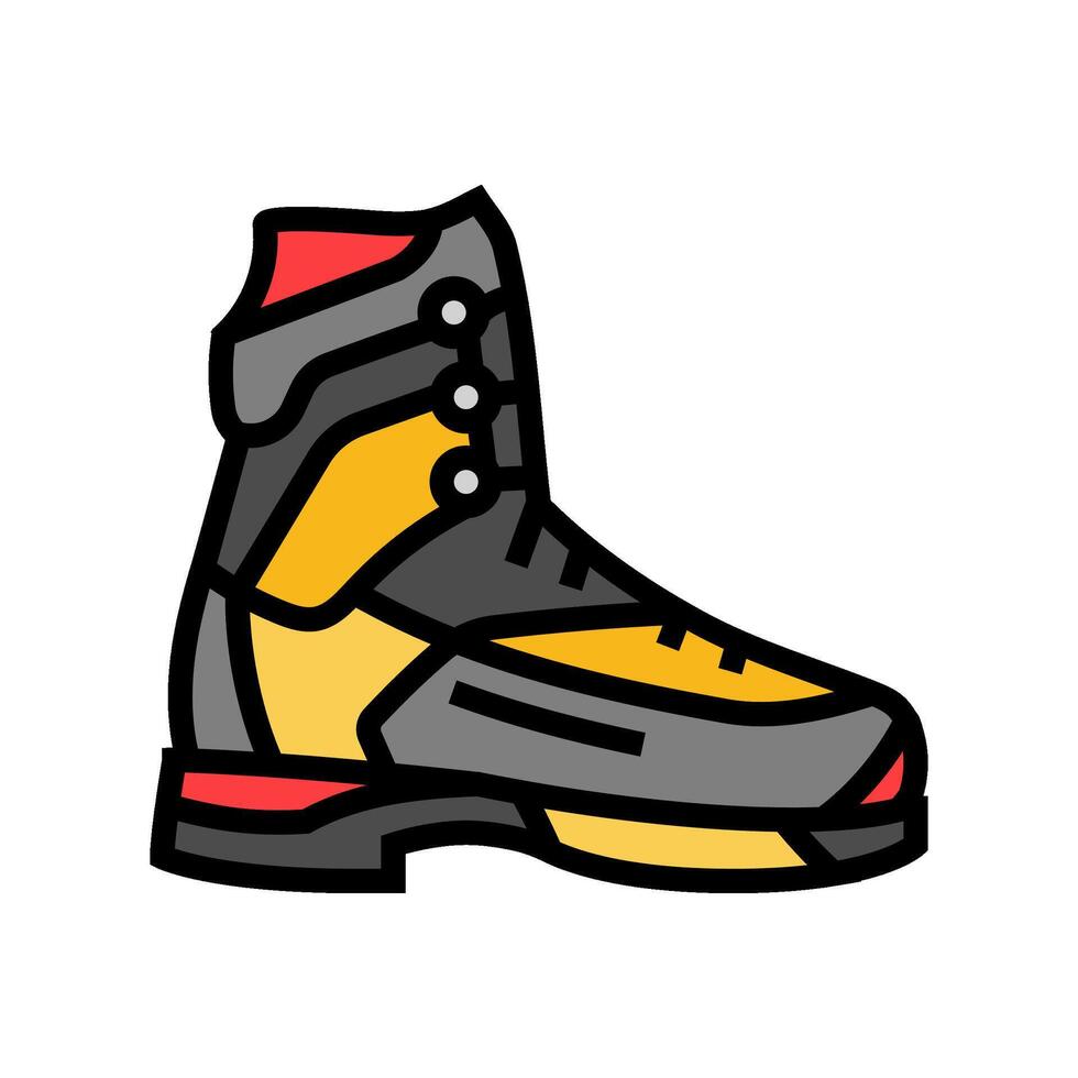 mountaineering boots footwear tourism color icon illustration vector