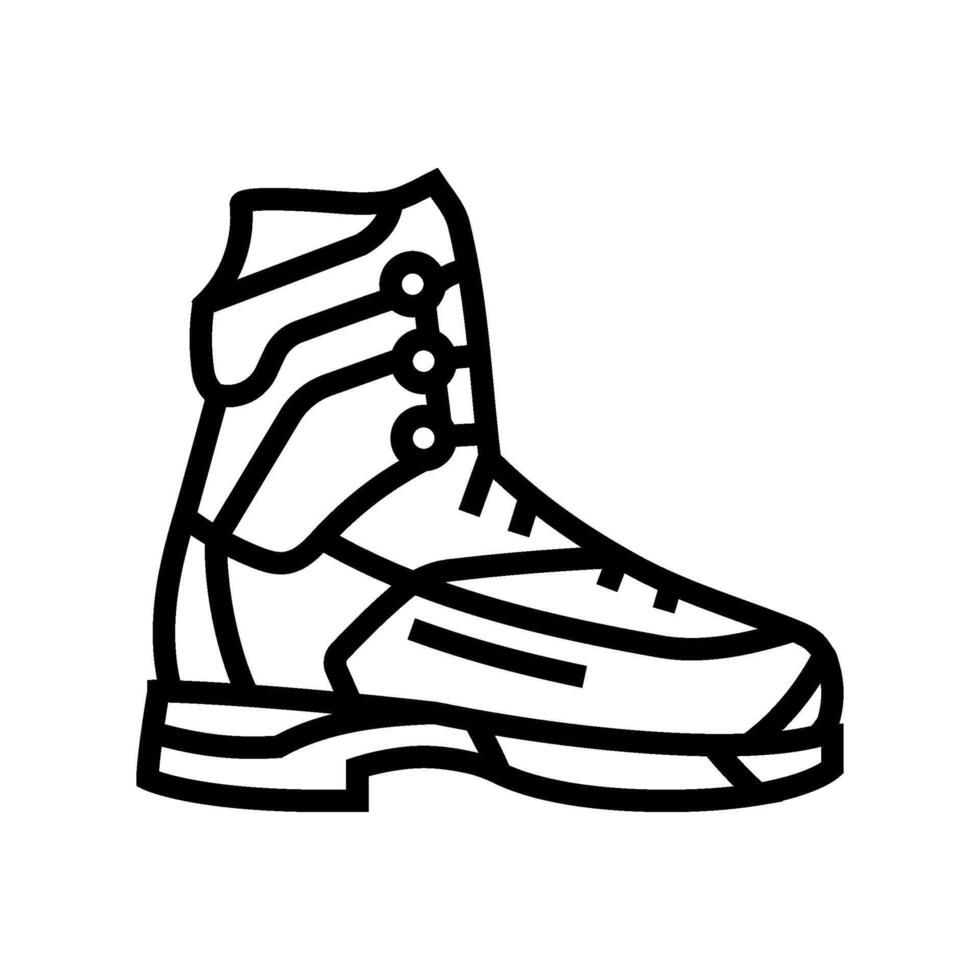 mountaineering boots footwear tourism line icon illustration vector