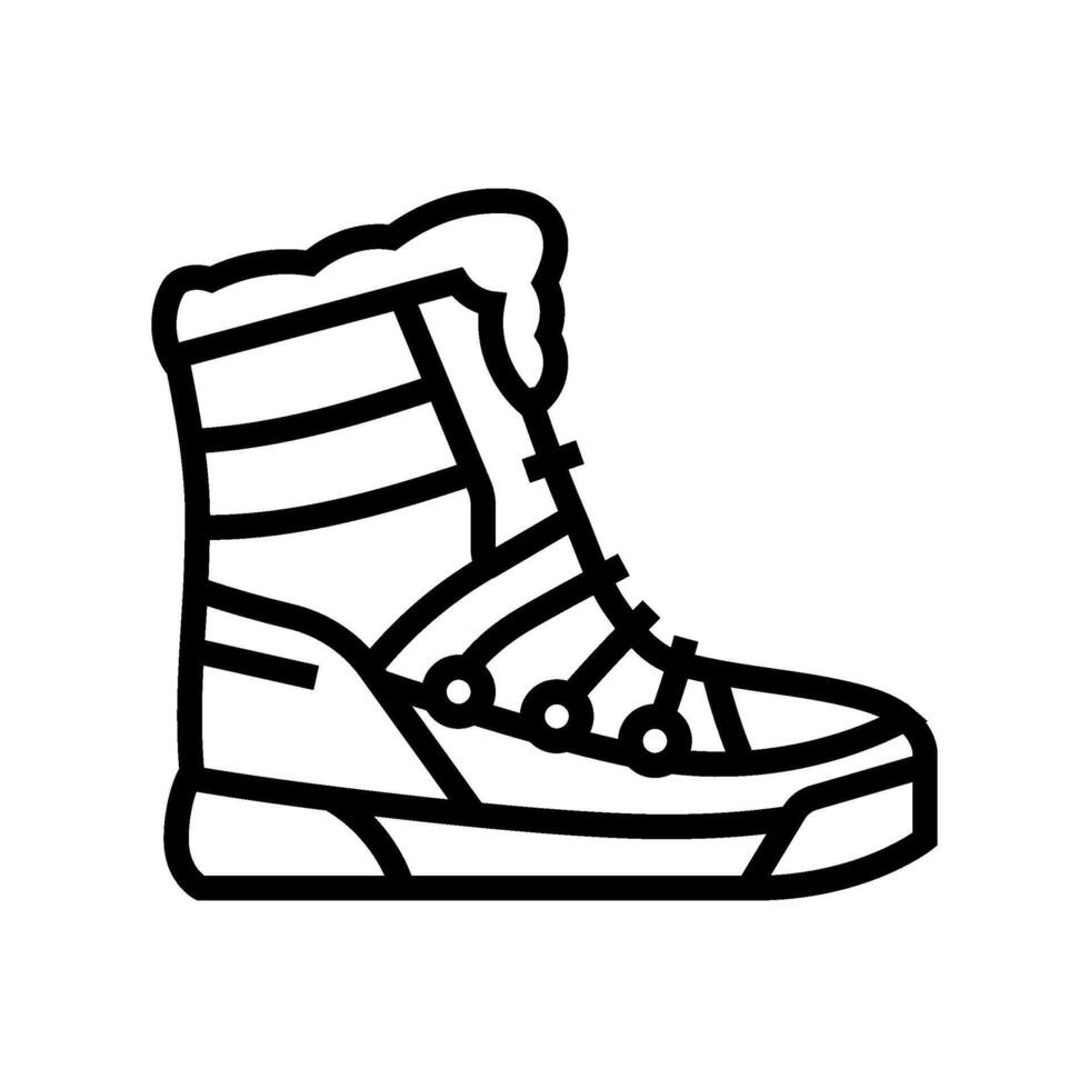 insulated winter boots footwear tourism line icon illustration vector