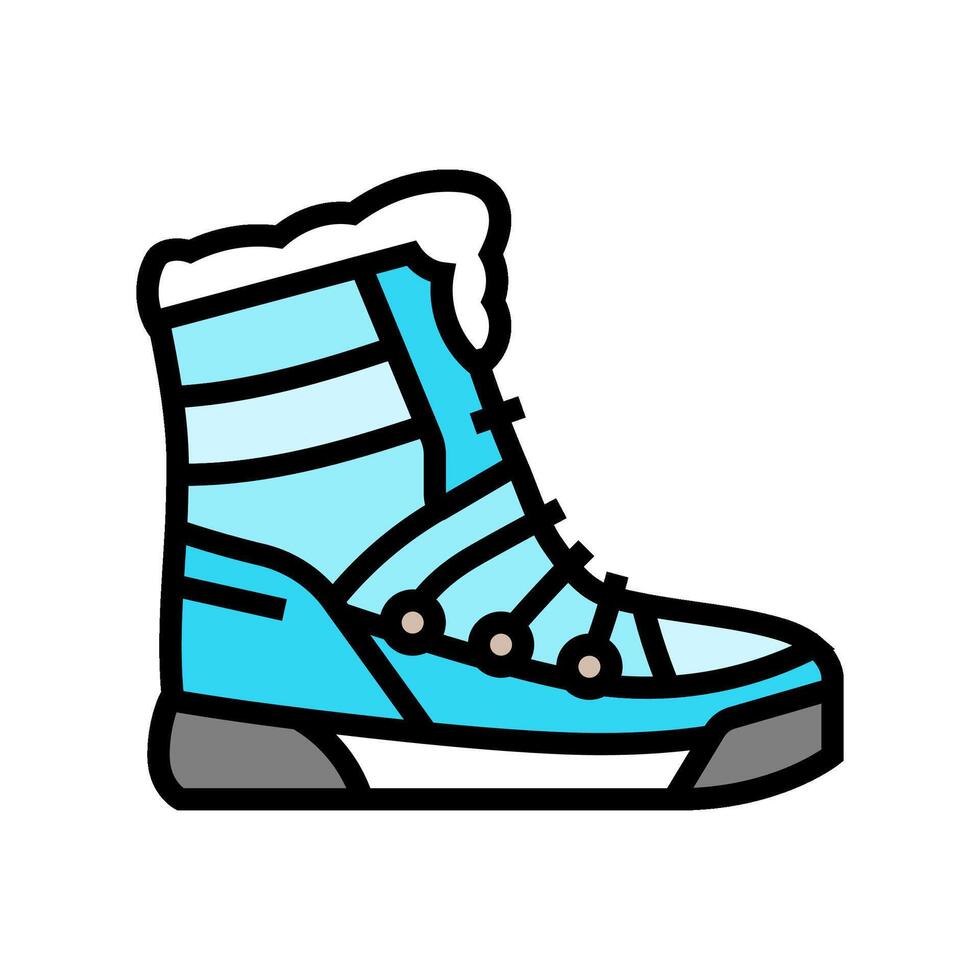 insulated winter boots footwear tourism color icon illustration vector