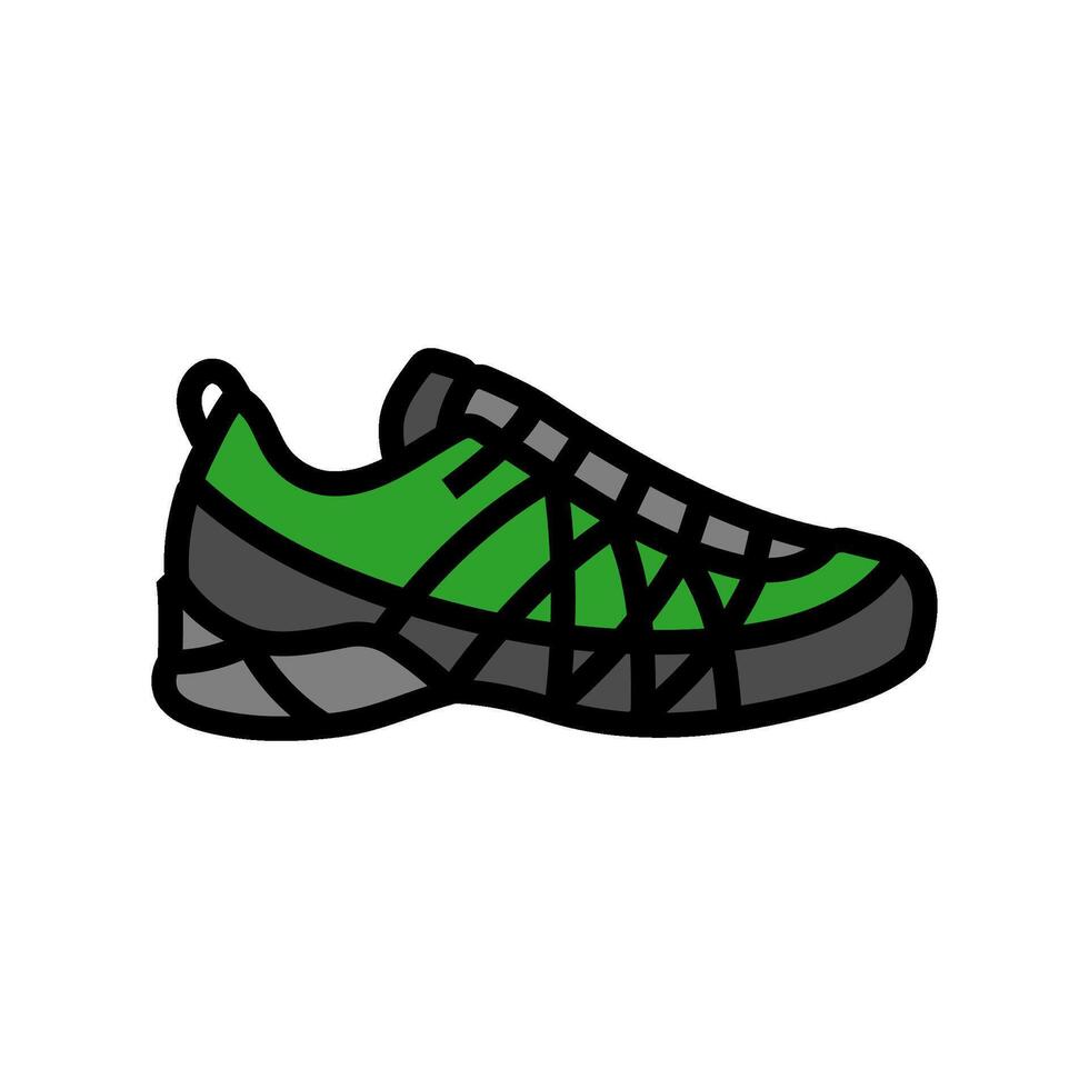 hybrid hiking shoes footwear tourism color icon illustration vector