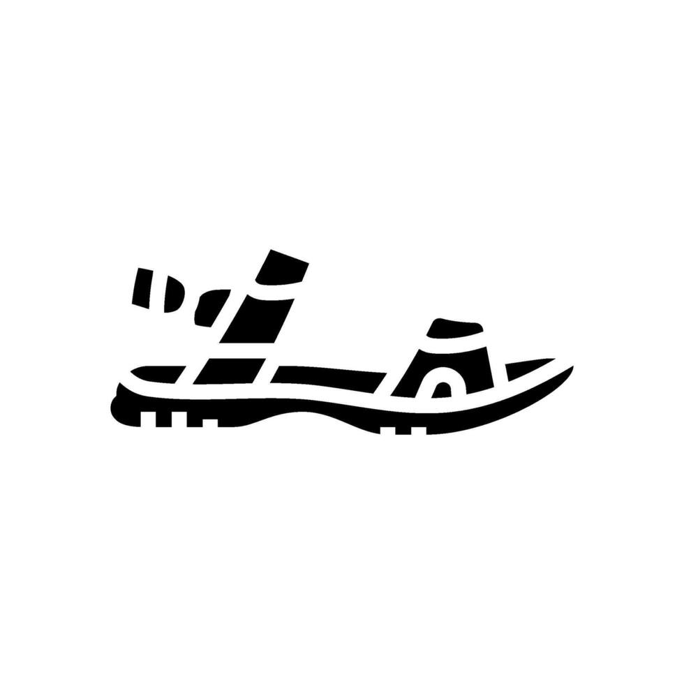 convertible sandals footwear tourism glyph icon illustration vector