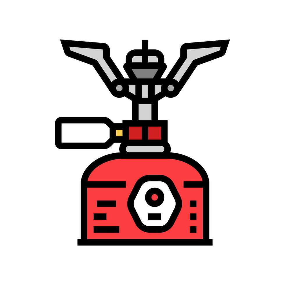 cooktop gas burner stove color icon illustration vector