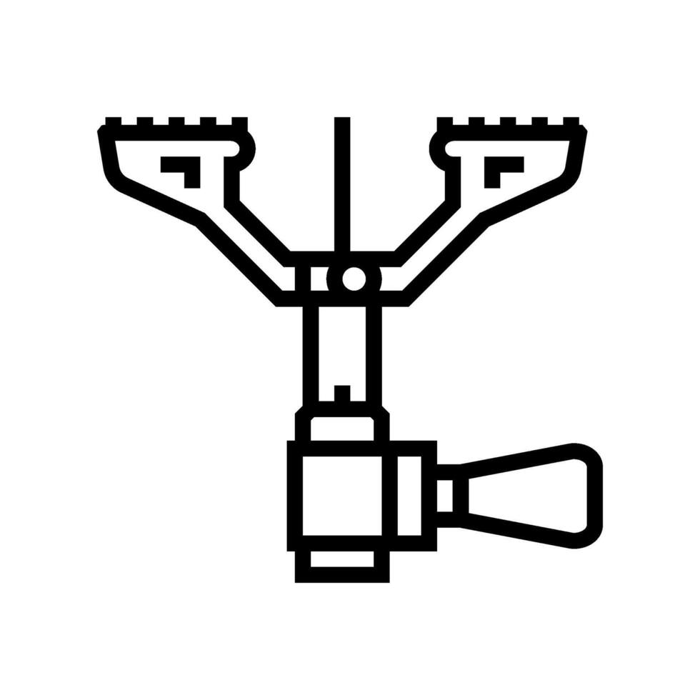 heat gas burner stove line icon illustration vector