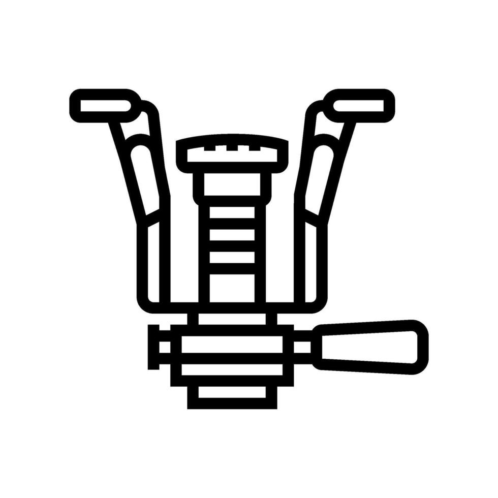 efficiency gas burner stove line icon illustration vector