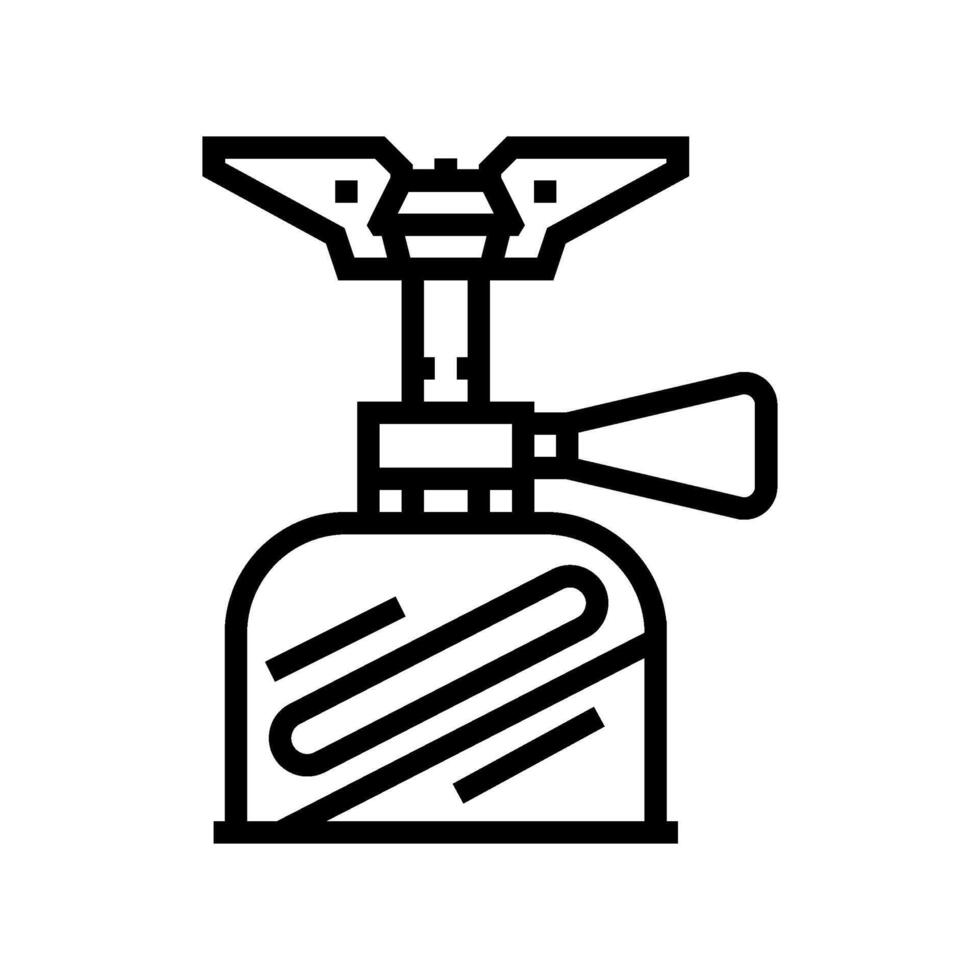 trekking gas burner stove line icon illustration vector