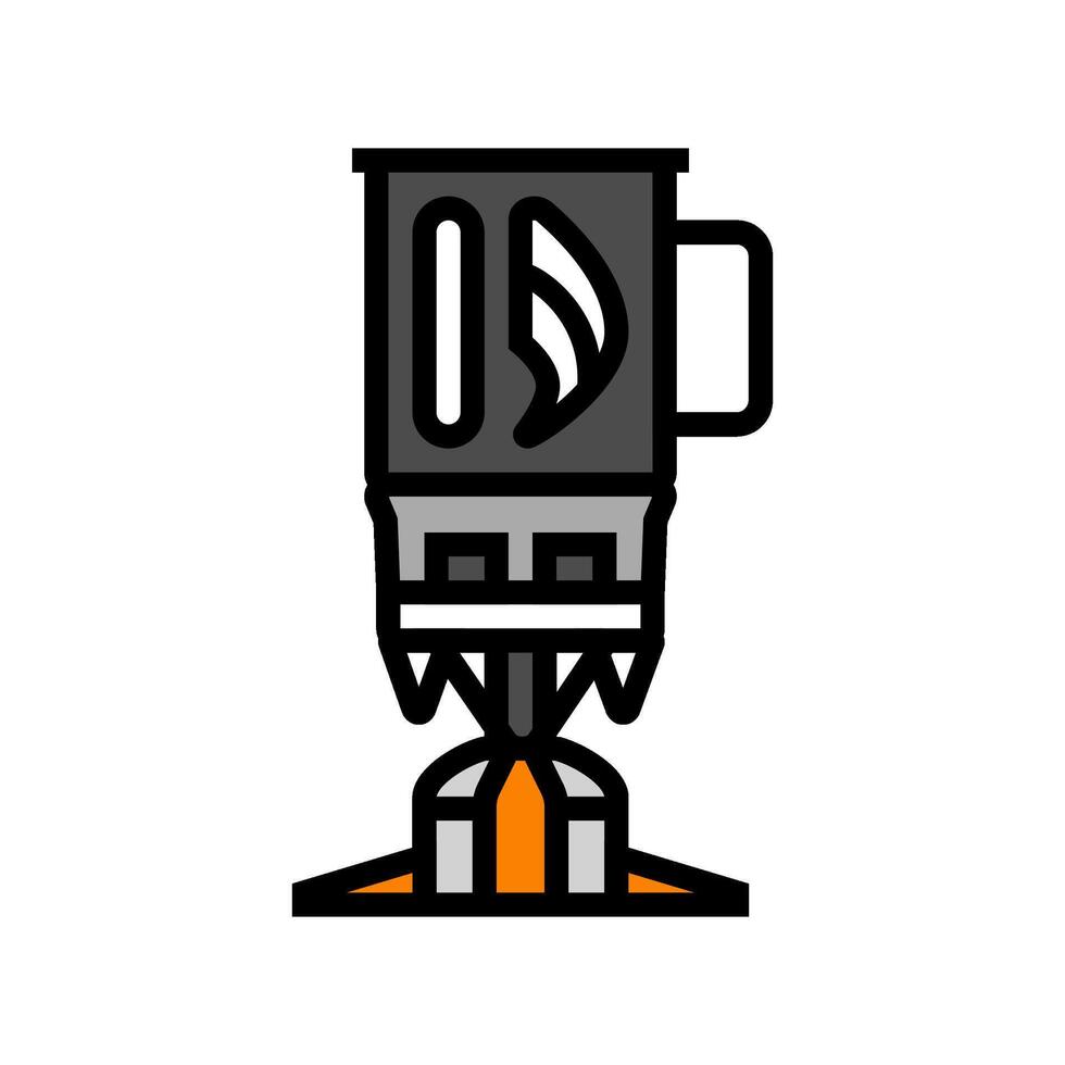 portable gas burner stove color icon illustration vector