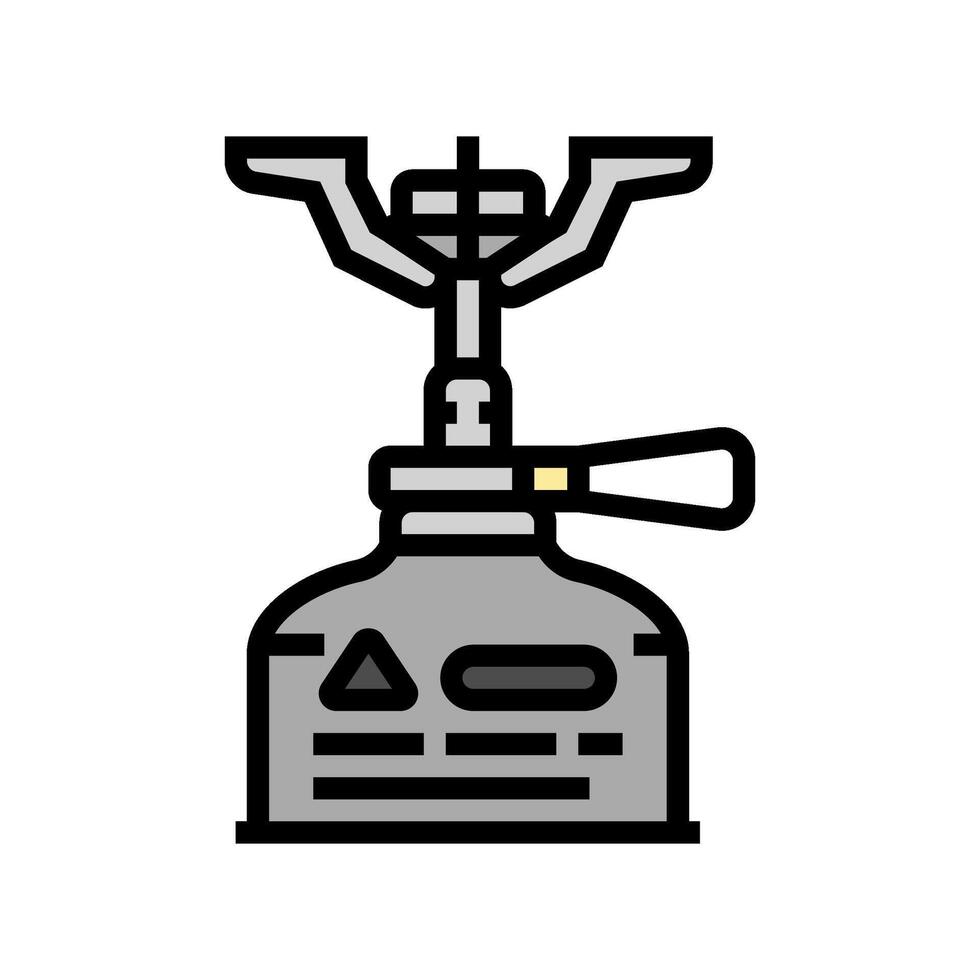 hiking gas burner stove color icon illustration vector
