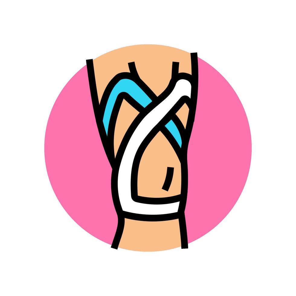 knee kinesio tape color icon illustration vector