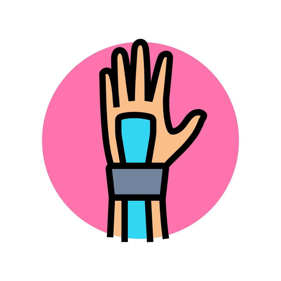 wrist kinesio tape color icon illustration vector