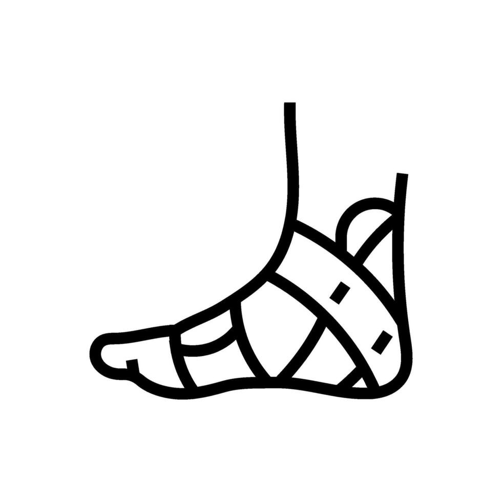 ankle kinesio tape line icon illustration vector