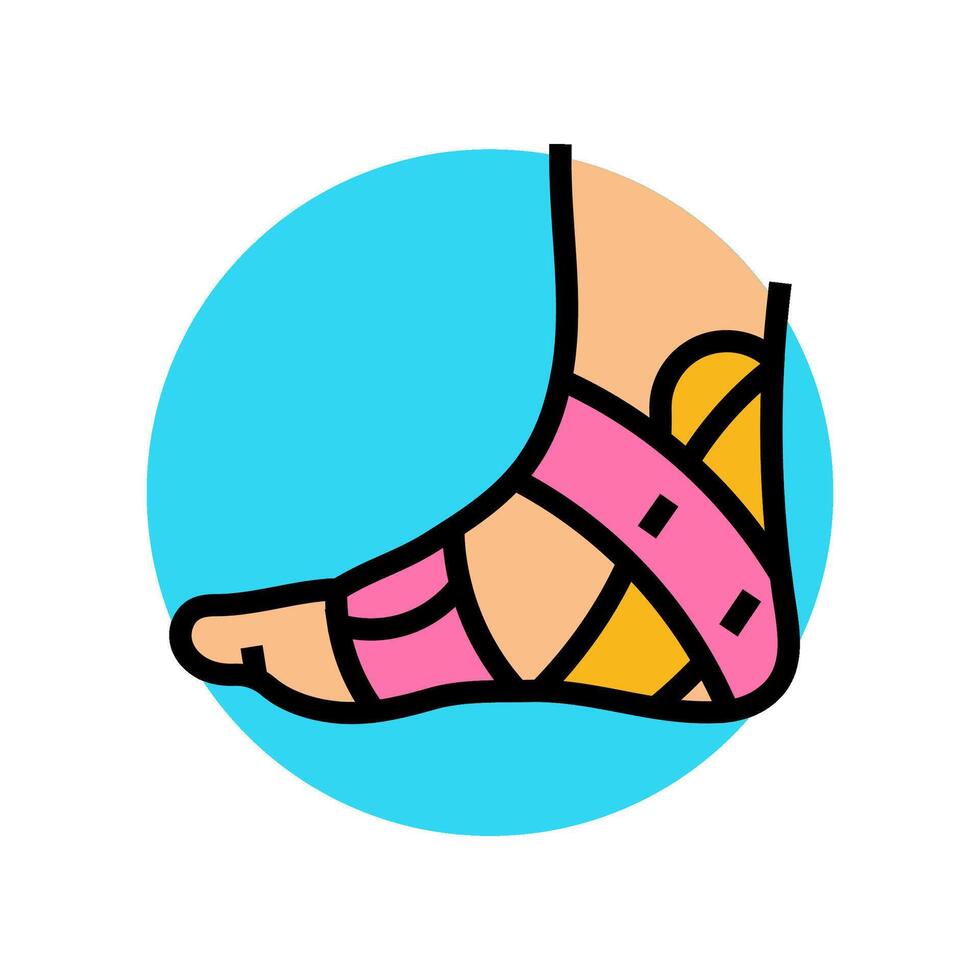 ankle kinesio tape color icon illustration vector