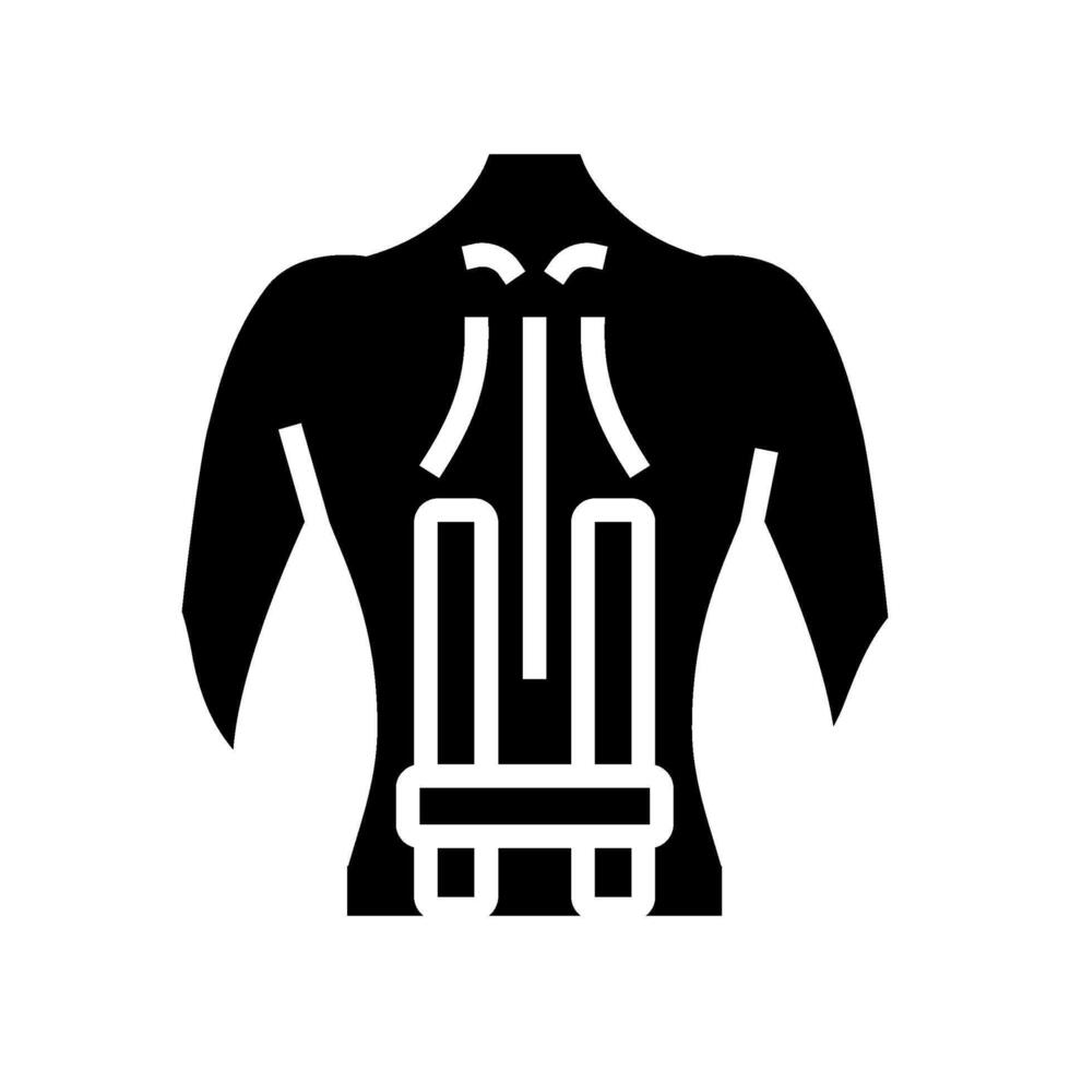 back kinesio tape strips spine glyph icon illustration vector