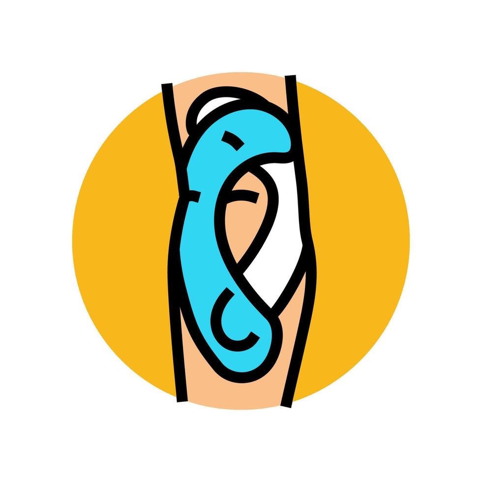 elbow kinesio tape color icon illustration vector
