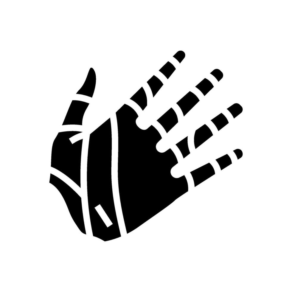 hand kinesio tape on fingers glyph icon illustration vector