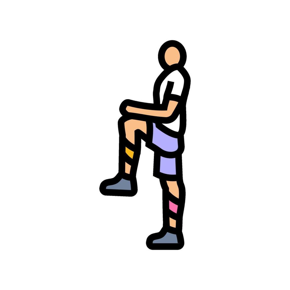 person stretching kinesio tape visible color icon illustration vector