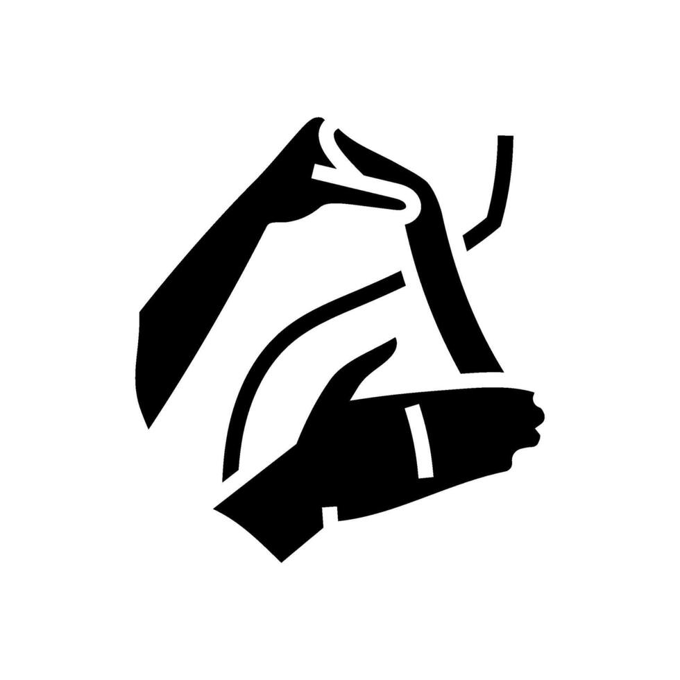 therapist applying kinesio tape glyph icon illustration vector