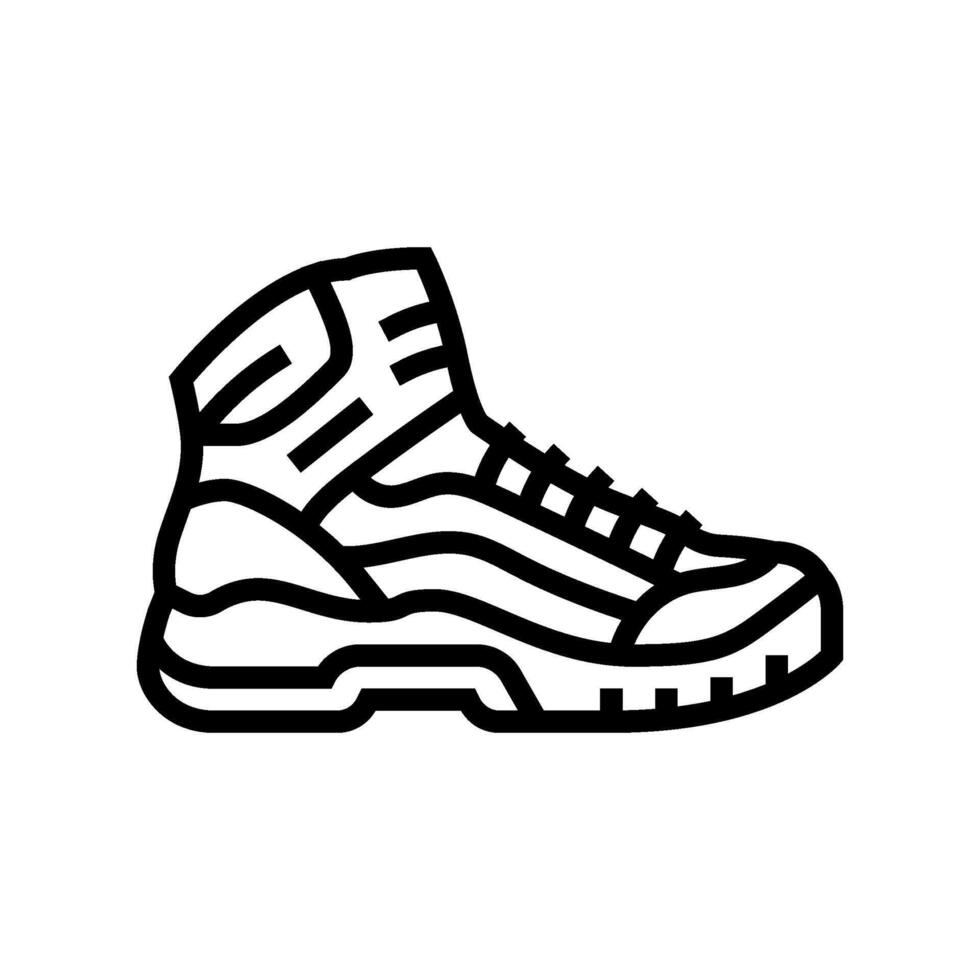 lightweight hiking boots ultralight hiking line icon illustration vector