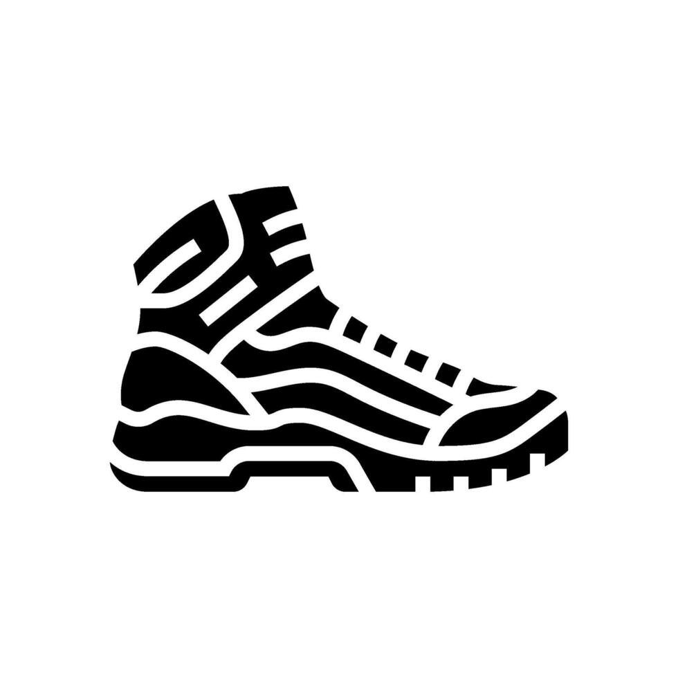 lightweight hiking boots ultralight hiking glyph icon illustration vector
