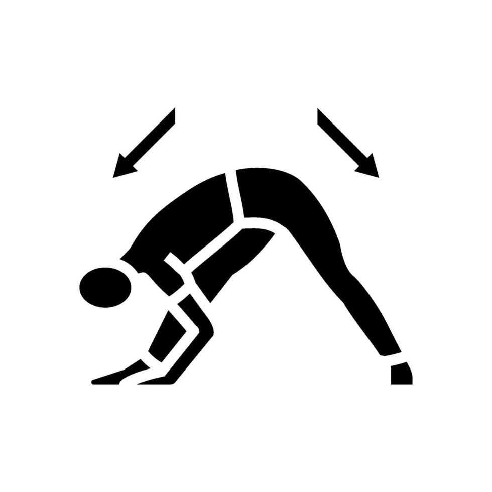 stretching pose arrows flexibility glyph icon illustration vector