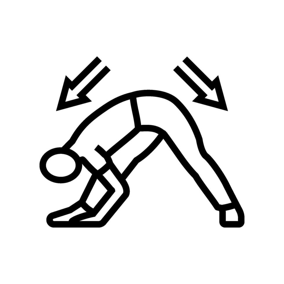 stretching pose arrows flexibility line icon illustration vector