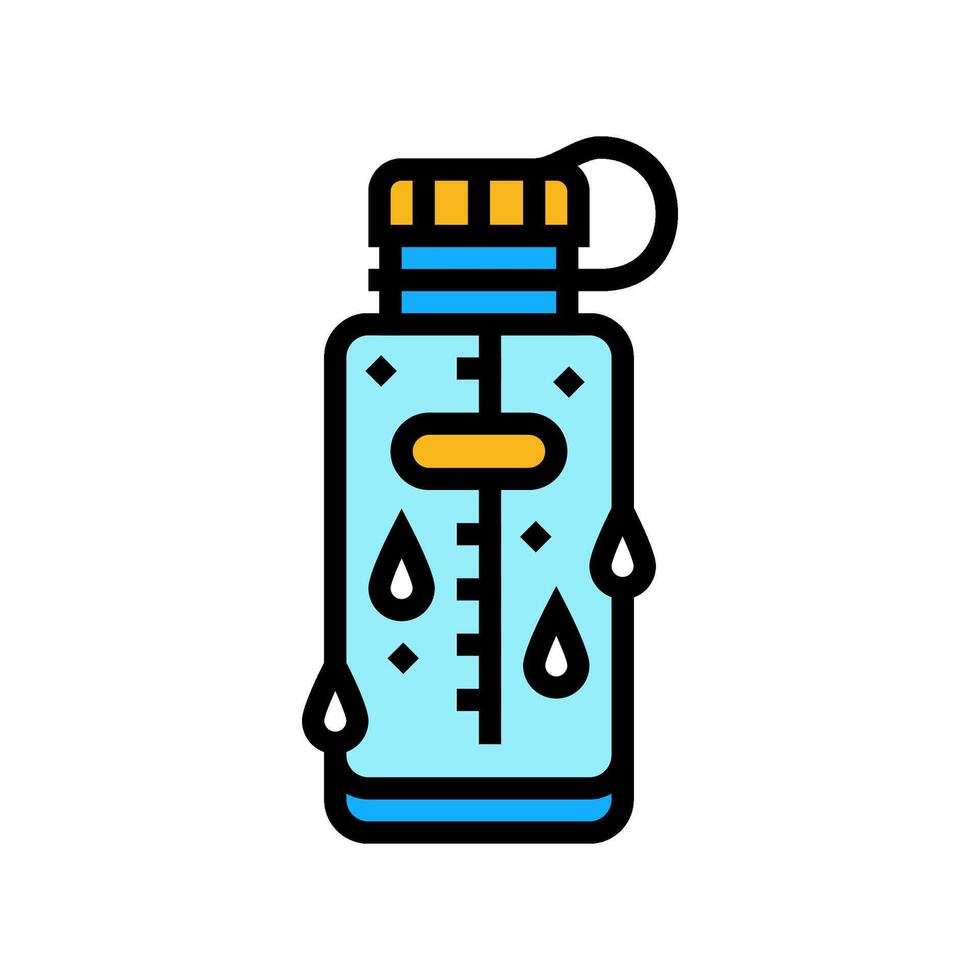 hydration bottle droplets recovery wellness color icon illustration vector