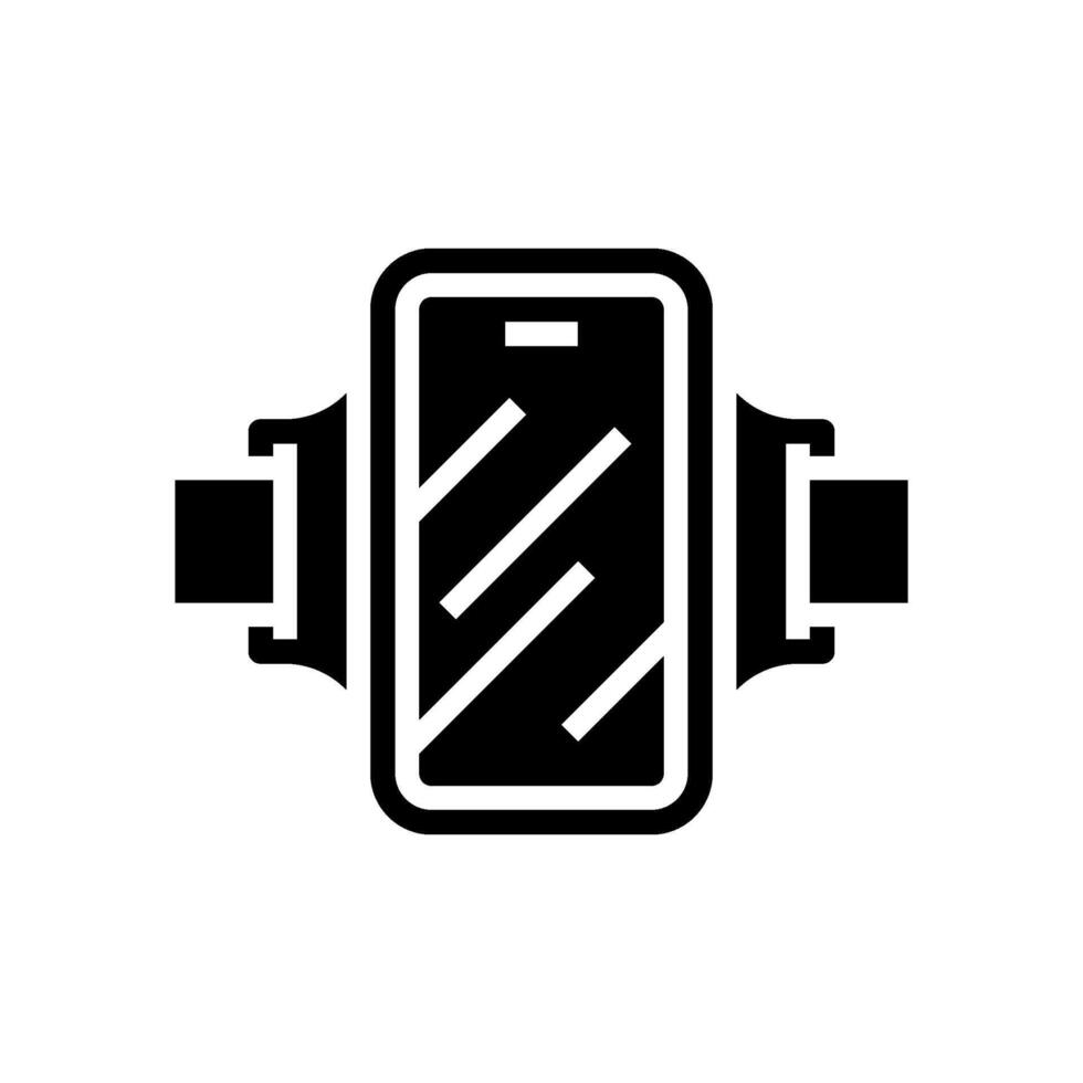 phone armband running accessories glyph icon illustration vector