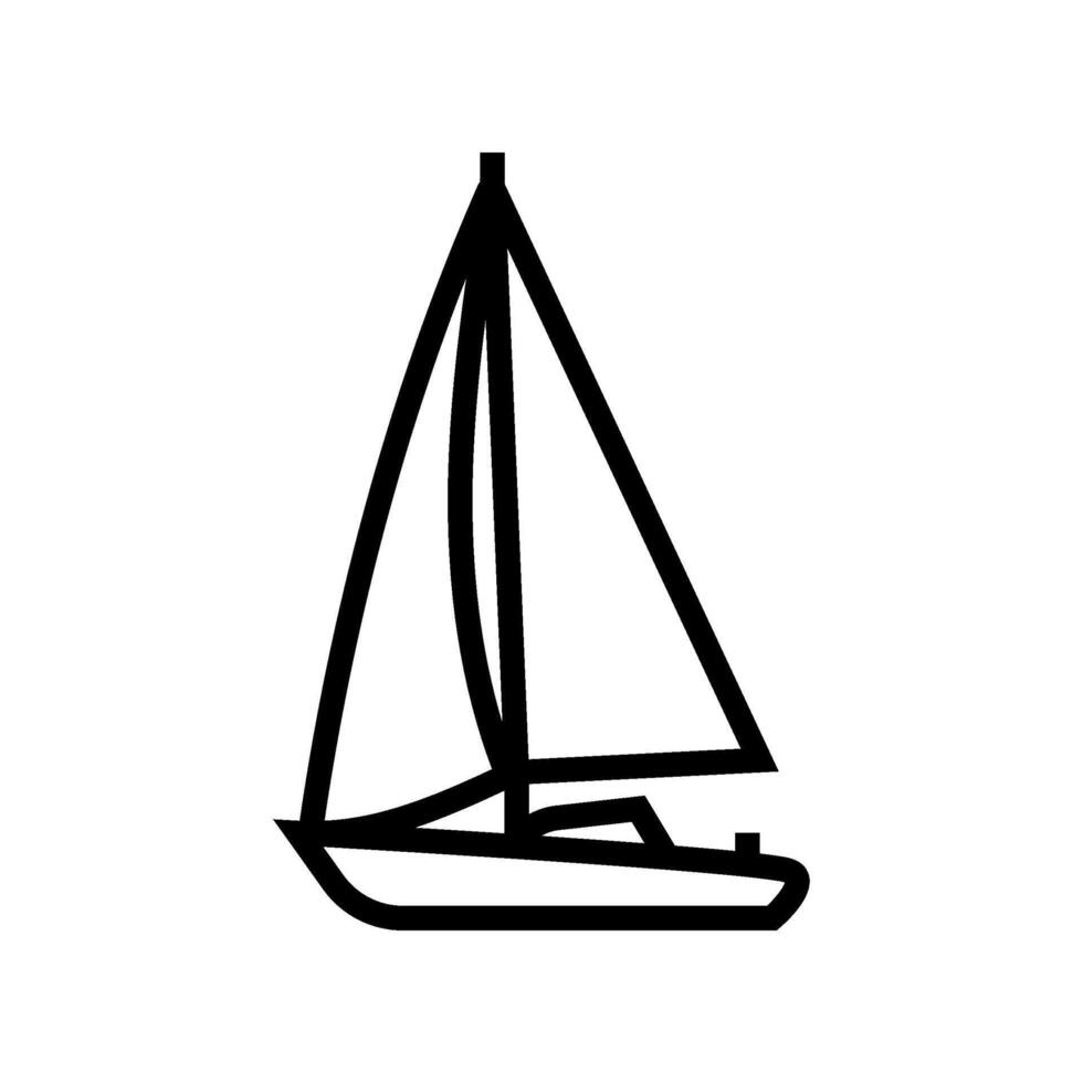 sailboat sailing sport line icon illustration vector