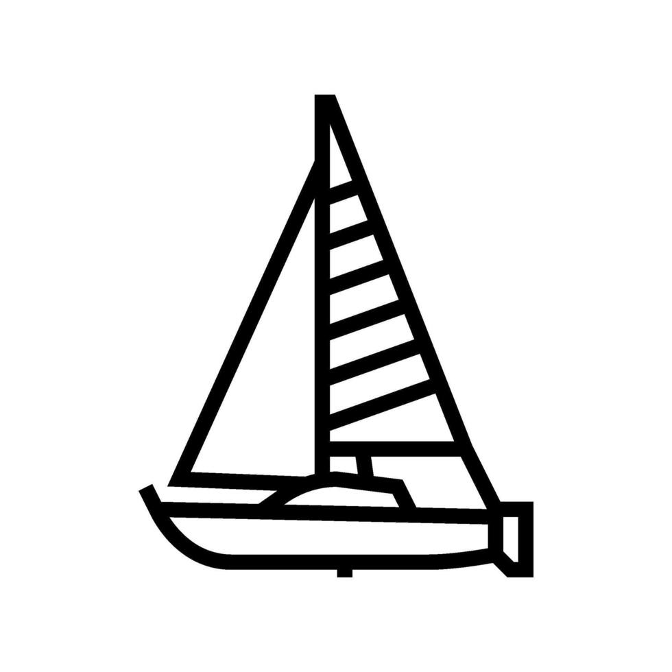 sloop sailing sport line icon illustration vector