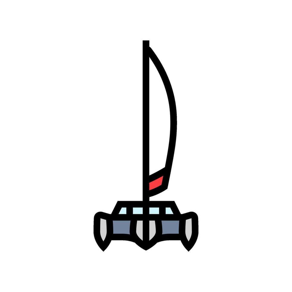 trimaran sailing sport color icon illustration vector