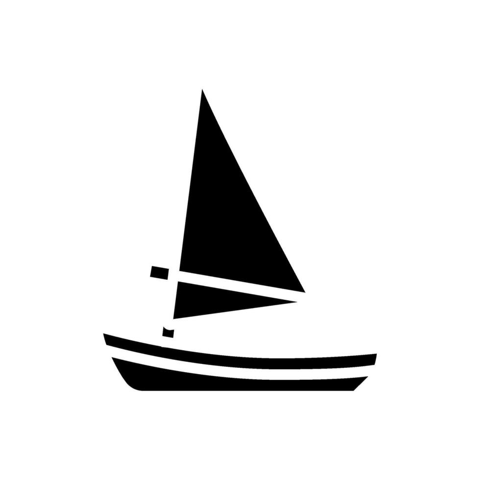 skiff sailing sport glyph icon illustration vector