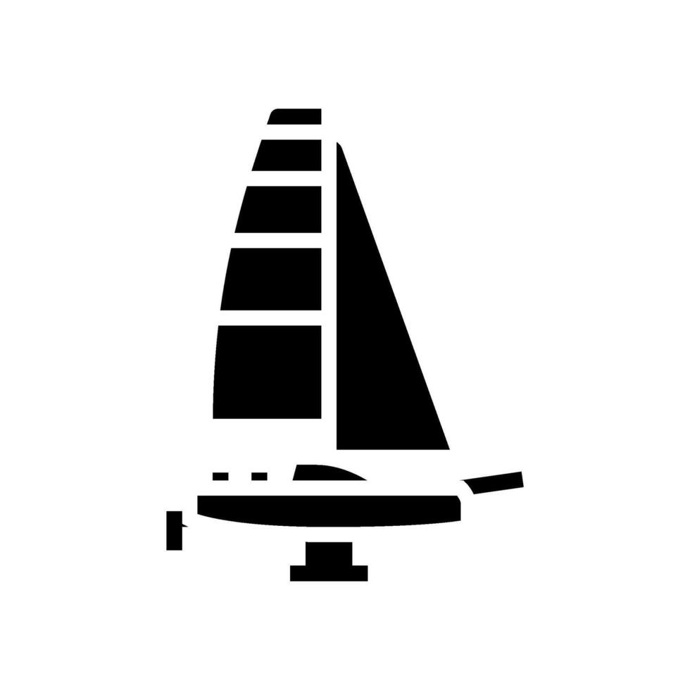 racing yacht sailing sport glyph icon illustration vector