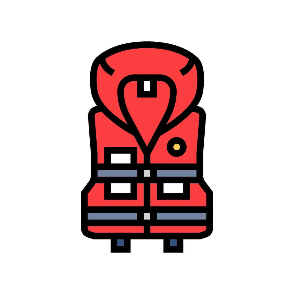life jacket sailing sport color icon illustration vector