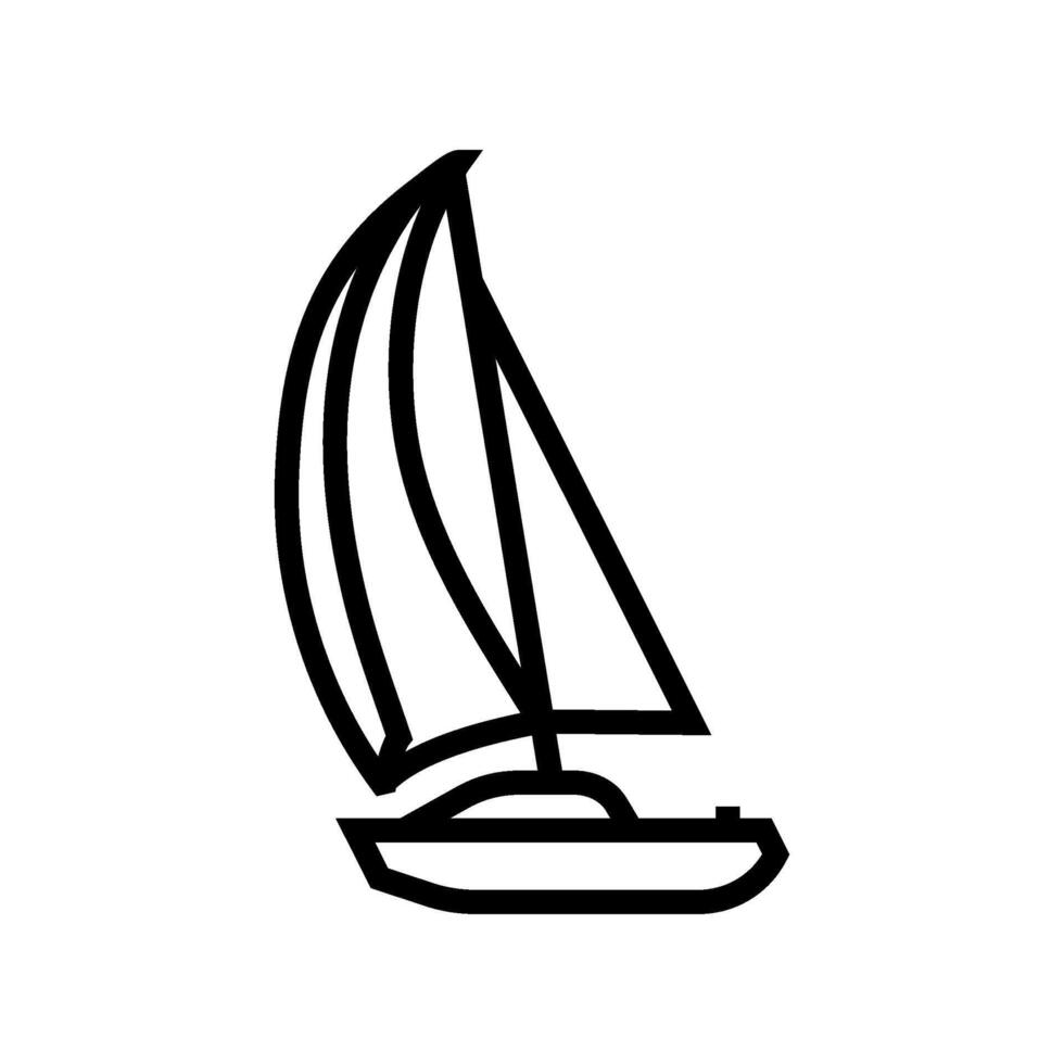 sails full sailing sport line icon illustration vector