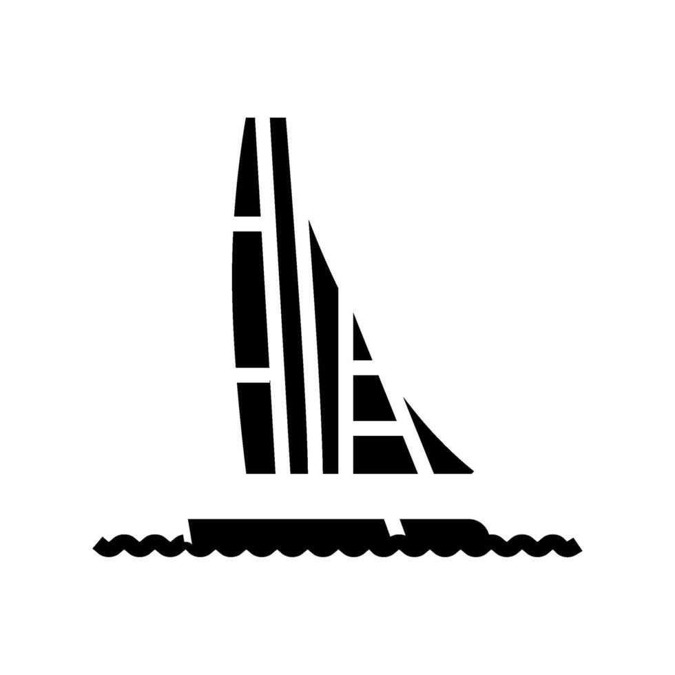 yacht race sailing sport glyph icon illustration vector