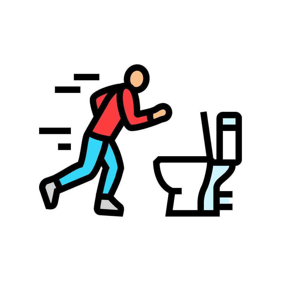 running toilet diarrhea color icon illustration vector