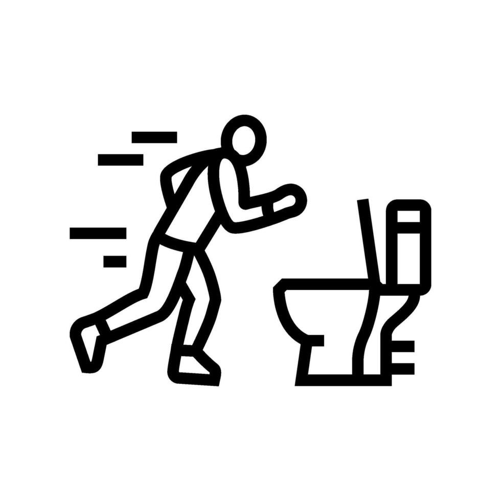 running toilet diarrhea line icon illustration vector
