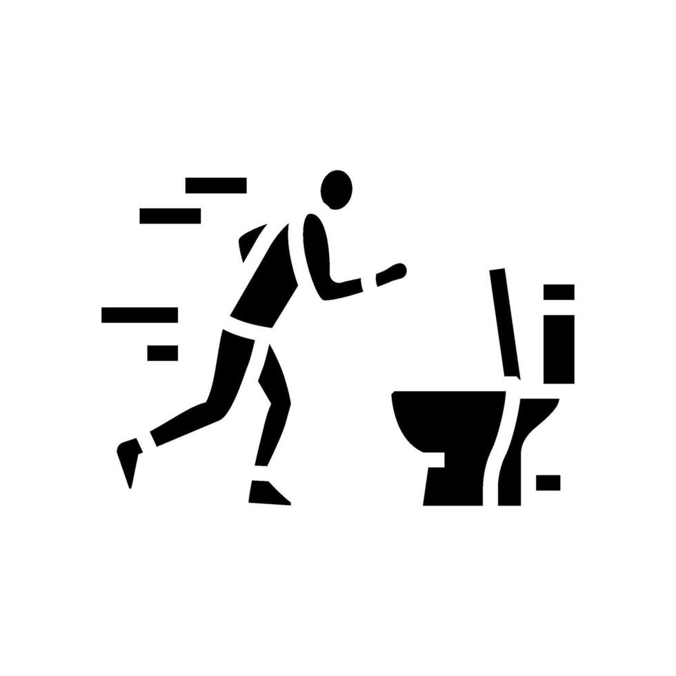 running toilet diarrhea glyph icon illustration vector