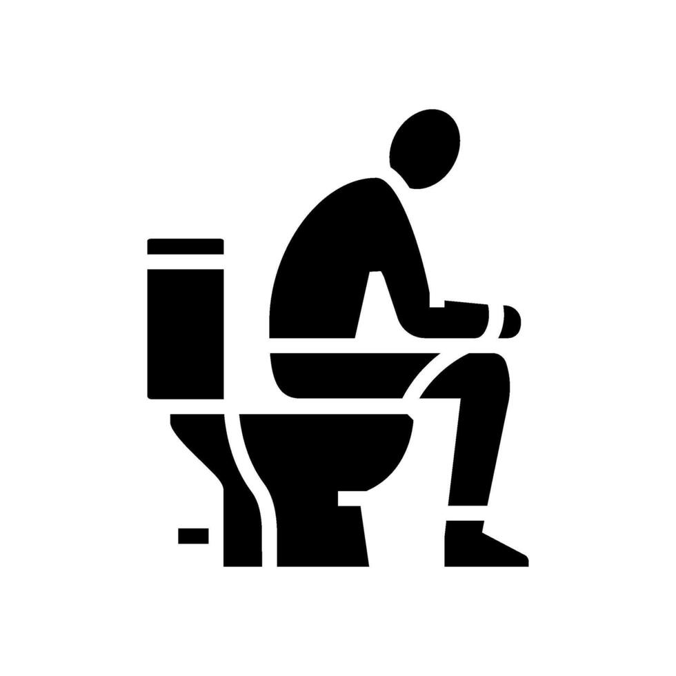 bowel movement diarrhea glyph icon illustration vector