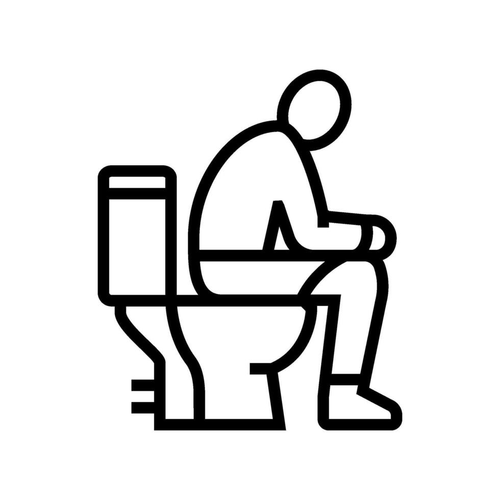 bowel movement diarrhea line icon illustration vector