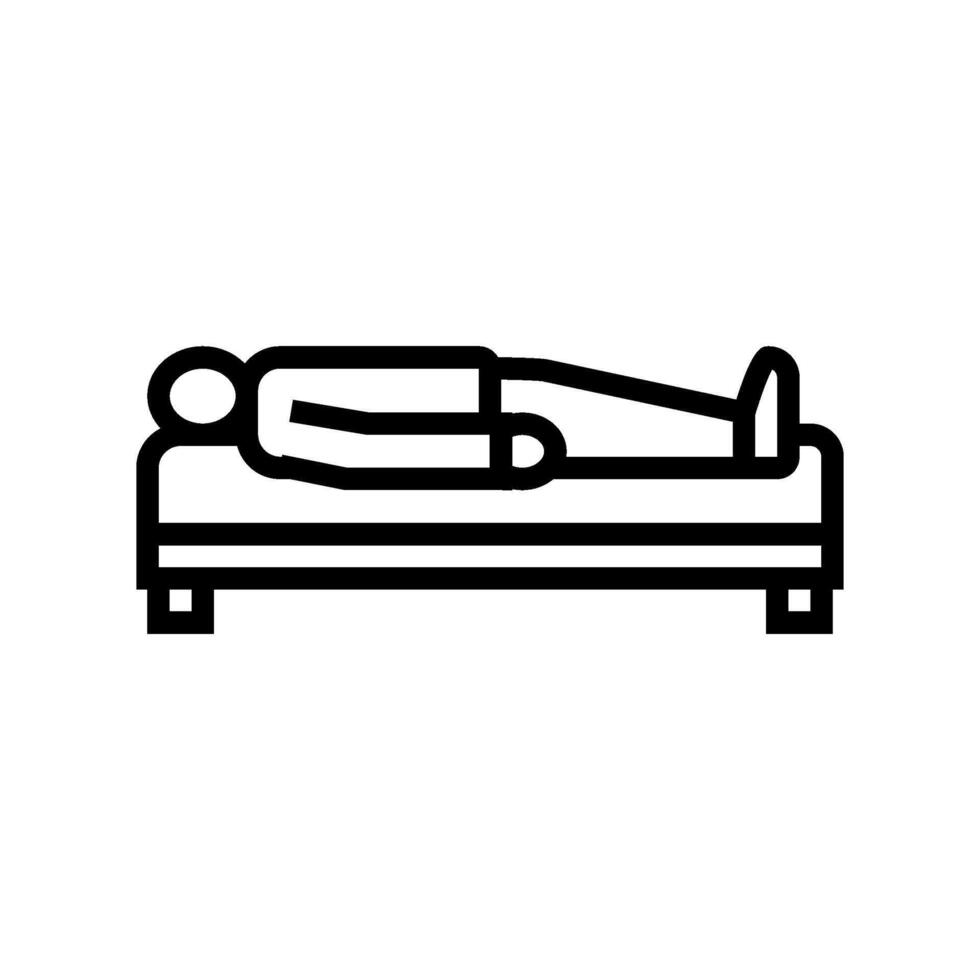 lying down position diarrhea line icon illustration vector
