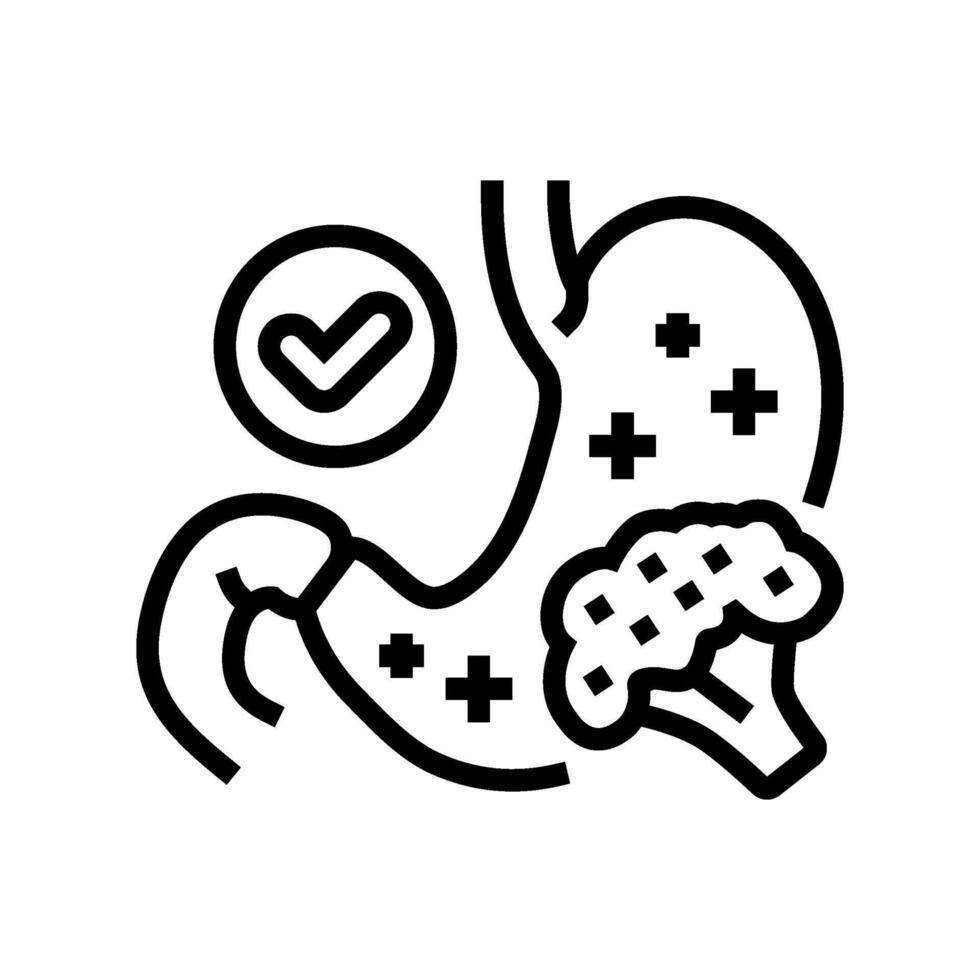 green leafy vegetable diarrhea line icon illustration vector